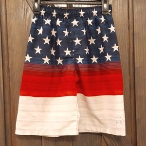 American Flag Under Armour Swim Trunks